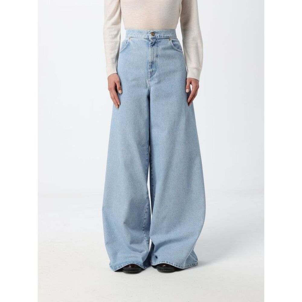 Max Mara Women Max Mara High-Waisted Wide Leg Jeans In Cotton Denim
